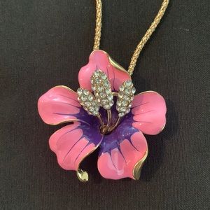 Betsy Johnson Hibiscus 🌺 Necklace and Pin